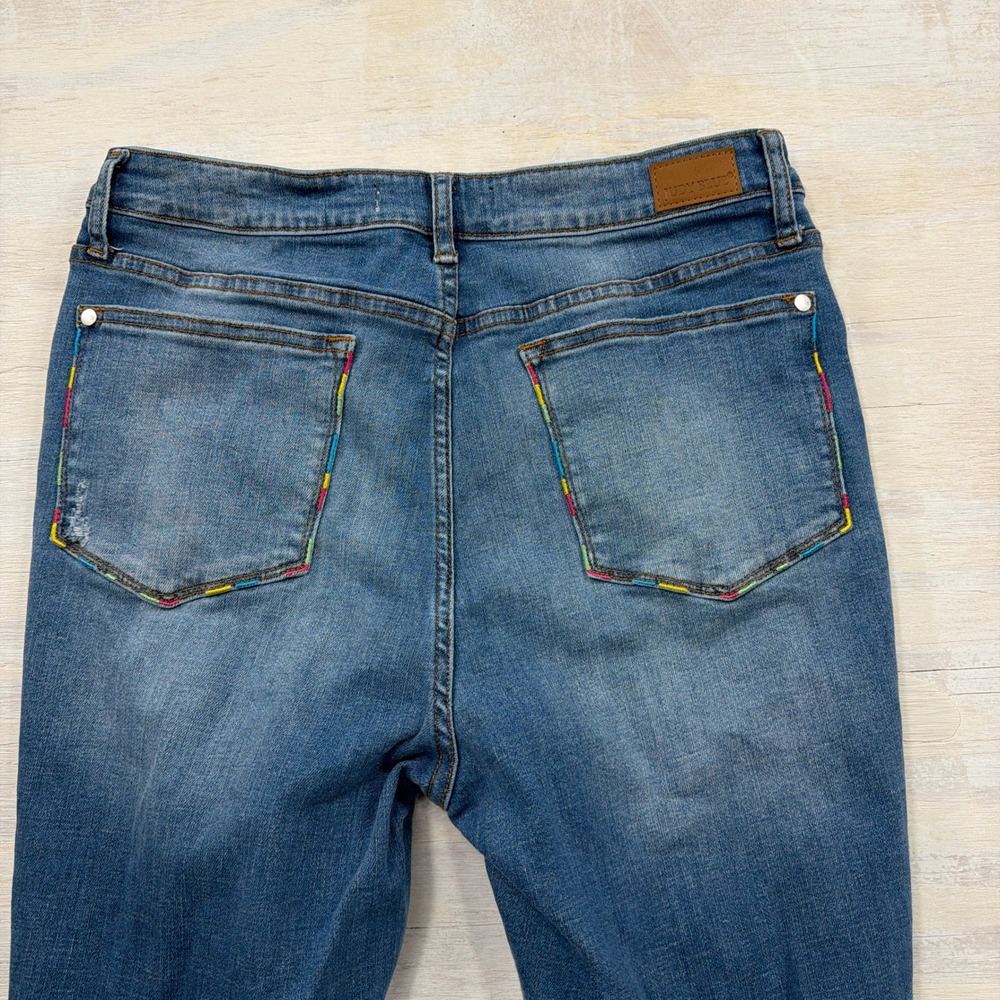Judy Blue Jeans Skinny Fit 13/31 Distressed Medium Wash Denim Womens JB88286